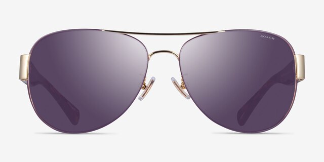 Coach HC7059 L138 Purple Gold MetalSunglass Frames from EyeBuyDirect, Front View