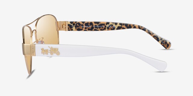 Coach HC7059 L138 Gold MetalSunglass Frames from EyeBuyDirect, Side View