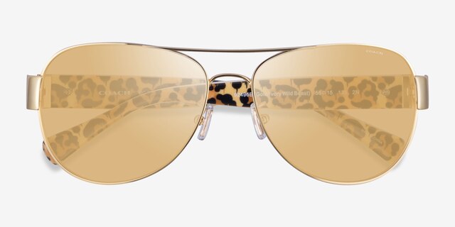 Coach HC7059 L138 Gold MetalSunglass Frames from EyeBuyDirect, Closed View