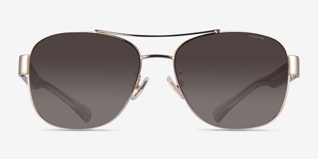 Coach HC7064 L151 Light Gold MetalSunglass Frames from EyeBuyDirect, Front View