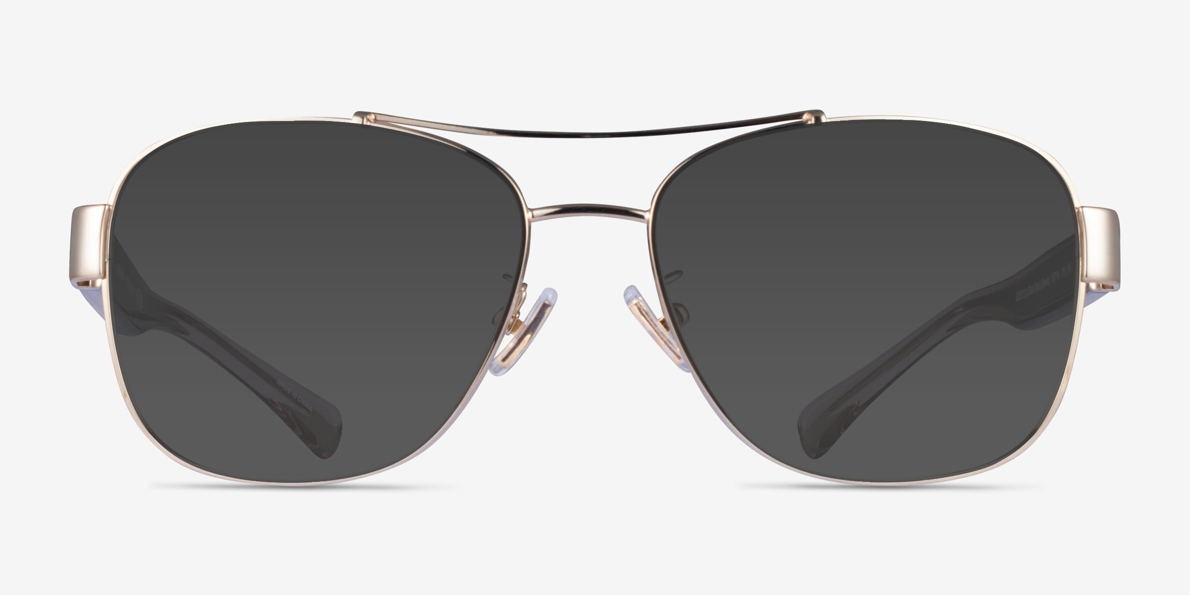 Coach HC7064 L151 - Aviator Light Gold Frame Sunglasses For 