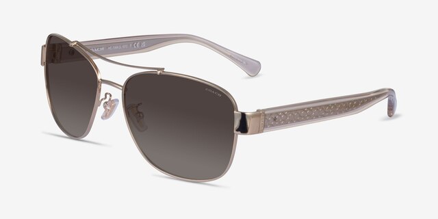 Coach HC7064 L151 Light Gold MetalSunglass Frames from EyeBuyDirect, Angle View
