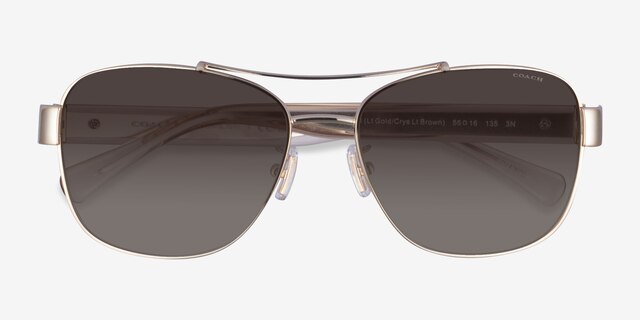 Coach HC7064 L151 Light Gold MetalSunglass Frames from EyeBuyDirect, Closed View