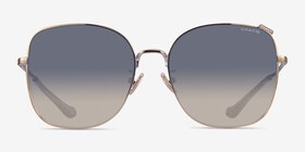 Coach HC7133 C7997 Shiny Light Gold Métal Soleil de Lunette de vue d'EyeBuyDirect, Vue de Face