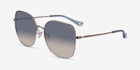 Coach HC7133 C7997 Shiny Light Gold Métal Soleil de Lunette de vue d'EyeBuyDirect, Vue d'Angle