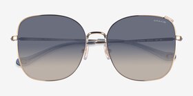 Coach HC7133 C7997 Shiny Light Gold Métal Soleil de Lunette de vue d'EyeBuyDirect, Vue Rapprochée