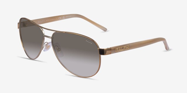 Ralph RA4004 Gold MetalSunglass Frames from EyeBuyDirect, Angle View