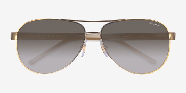 Ralph RA4004 Gold MetalSunglass Frames from EyeBuyDirect, Closed View
