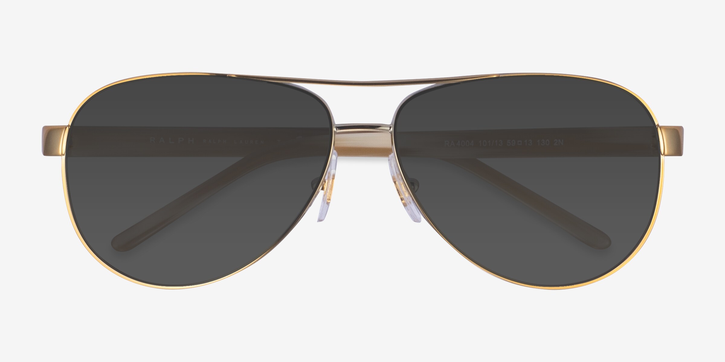NWOT Ralph Lauren RA4004 Aviator Sunglasses, Silver Gold Ralph RA4004 - Aviator Shiny Gold Frame Prescription  main image 2