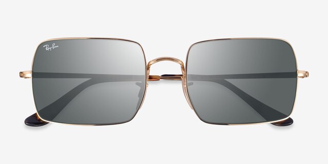 Ray-Ban RB1969 Shiny Gold MetalSunglass Frames from EyeBuyDirect, Closed View