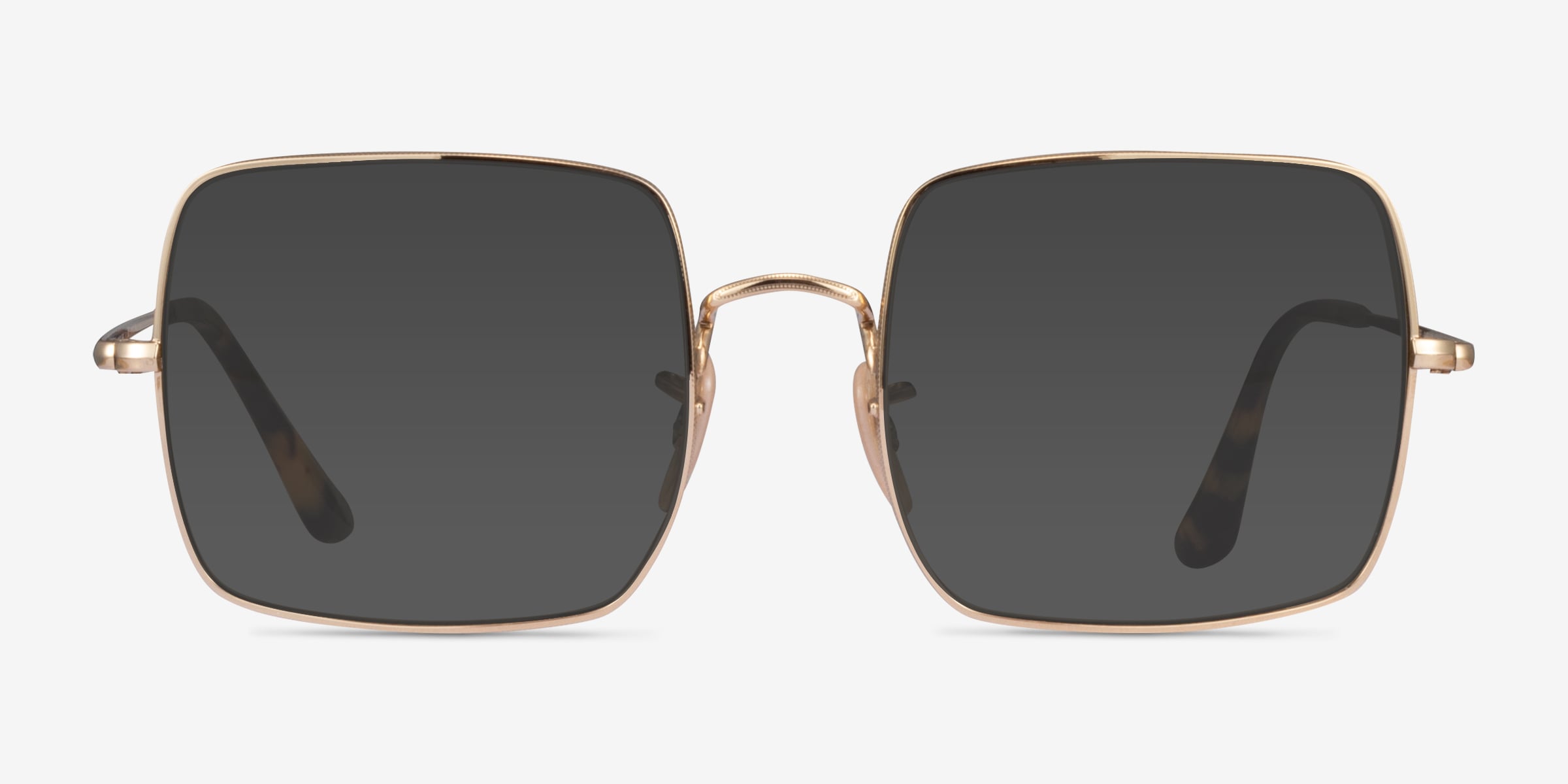 Ray-Ban RB1971 Square - Square Gold Frame Sunglasses For Women