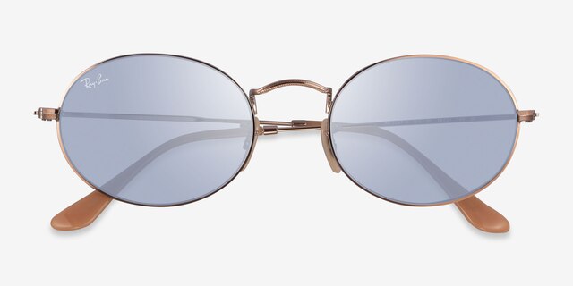 Ray-Ban RB3547N Rose Gold MetalSunglass Frames from EyeBuyDirect, Closed View