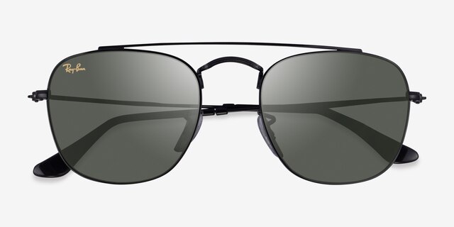 Ray-Ban RB3557 Black MetalSunglass Frames from EyeBuyDirect, Closed View