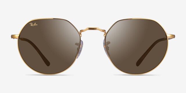 Ray-Ban RB3565 Jack Shiny Gold MetalSunglass Frames from EyeBuyDirect, Front View