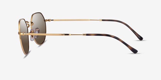 Ray-Ban RB3565 Jack Shiny Gold MetalSunglass Frames from EyeBuyDirect, Side View