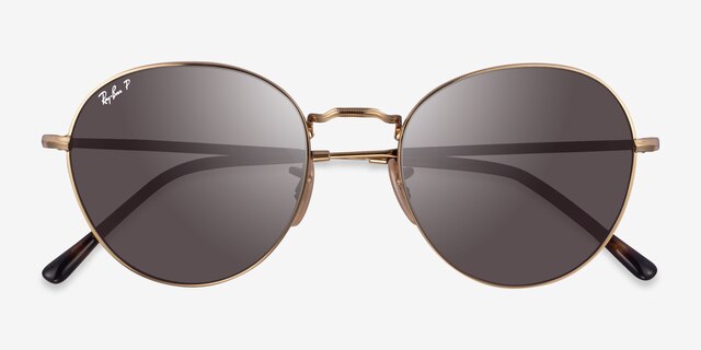 Ray-Ban RB3582 David Shiny Gold MetalSunglass Frames from EyeBuyDirect, Closed View