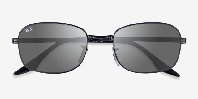 Ray-Ban RB3690 Shiny Black MetalSunglass Frames from EyeBuyDirect, Closed View
