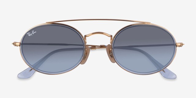 Ray-Ban RB3847N Gold MetalSunglass Frames from EyeBuyDirect, Closed View
