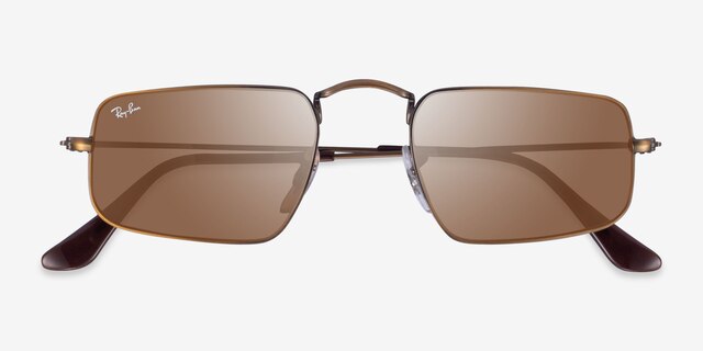 Ray-Ban RB3957 Julie Antique Gold MetalSunglass Frames from EyeBuyDirect, Closed View
