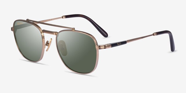 Ray-Ban RB8258 Frank Ii Shiny Gold TitaniumSunglass Frames from EyeBuyDirect, Angle View
