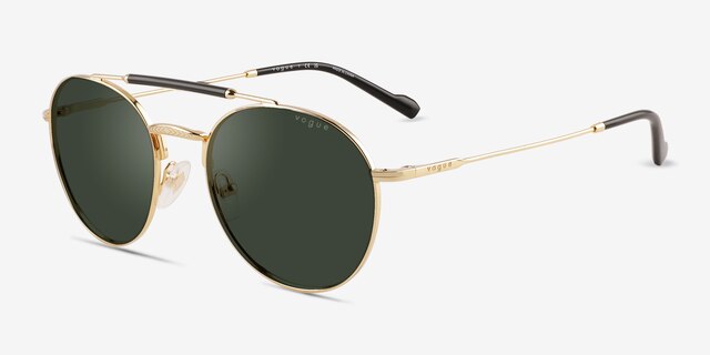 Vogue Eyewear VO4240S Shiny Gold MetalSunglass Frames from EyeBuyDirect, Angle View