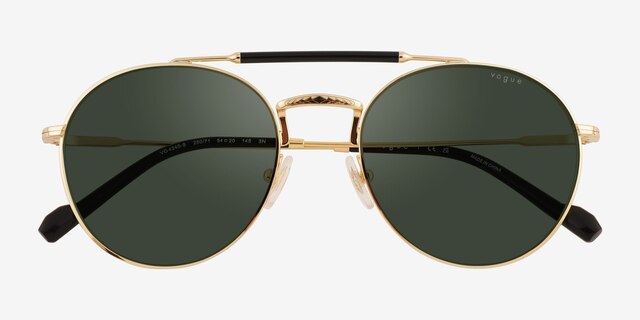 Vogue Eyewear VO4240S Shiny Gold MetalSunglass Frames from EyeBuyDirect, Closed View