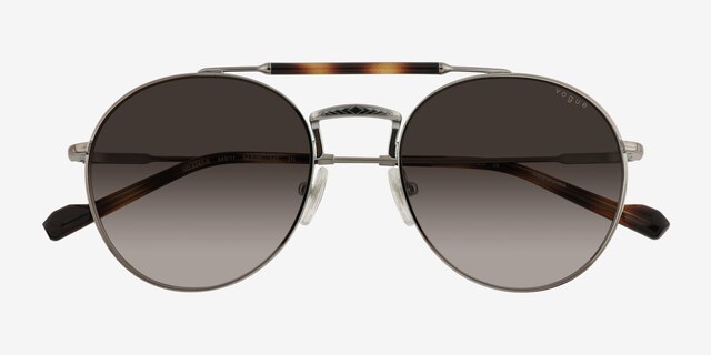 Vogue Eyewear VO4240S Silver Tortoise MetalSunglass Frames from EyeBuyDirect, Closed View