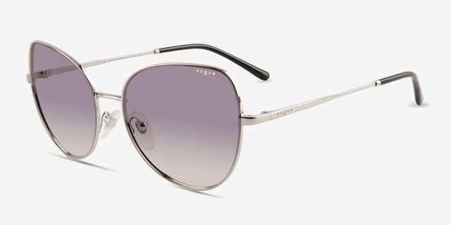 Vogue Eyewear VO4255S Shiny Silver MetalSunglass Frames from EyeBuyDirect, Angle View