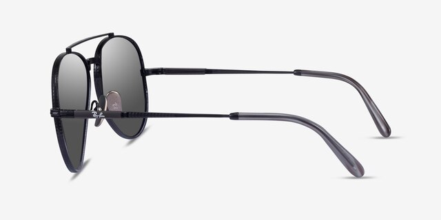 Ray-Ban RB8225 Aviator Shiny Black TitaniumSunglass Frames from EyeBuyDirect, Side View