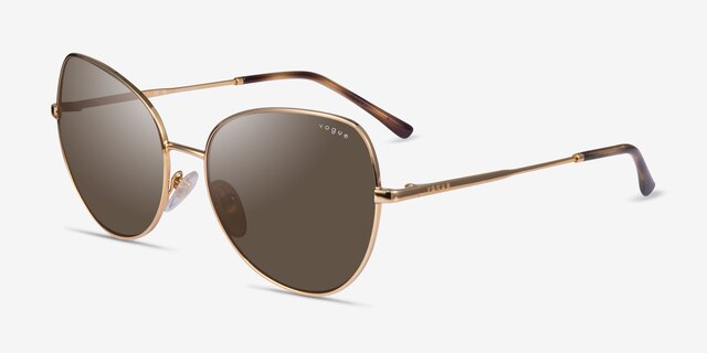Vogue Eyewear VO4255S Shiny Gold MetalSunglass Frames from EyeBuyDirect, Angle View