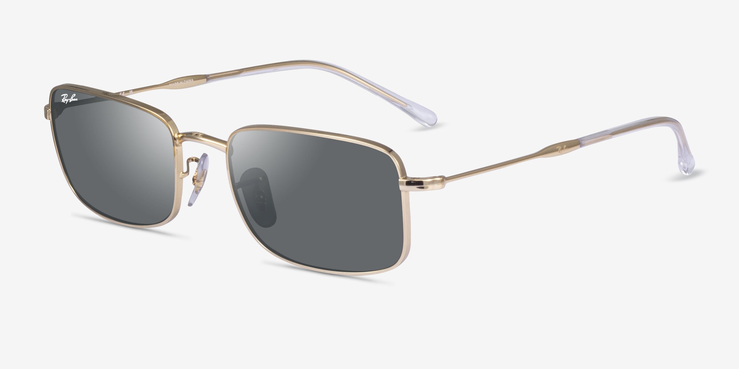 Ray-Ban RB3746 - Rectangle Gold Frame Prescription Sunglasses
