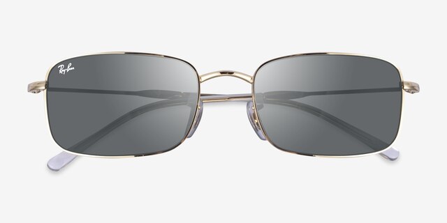 Ray-Ban RB3746 Gold MetalSunglass Frames from EyeBuyDirect, Closed View