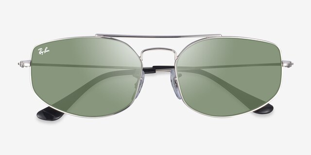 Ray-Ban RB3845 Explorer 5 Silver MetalSunglass Frames from EyeBuyDirect, Closed View