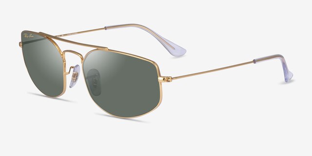 Ray-Ban RB3845 Explorer 5 Gold MetalSunglass Frames from EyeBuyDirect, Angle View