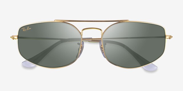 Ray-Ban RB3845 Explorer 5 Gold MetalSunglass Frames from EyeBuyDirect, Closed View
