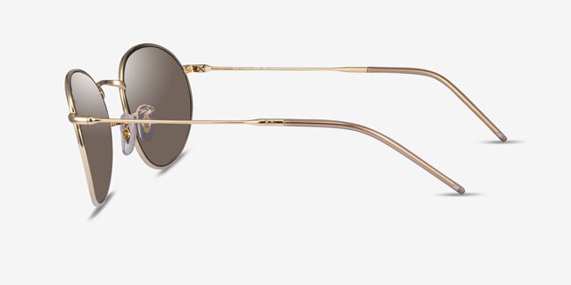 Ray-Ban Round Reverse Gold MetalSunglass Frames from EyeBuyDirect, Side View