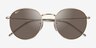 Ray-Ban Round Reverse Gold MetalSunglass Frames from EyeBuyDirect, Closed View