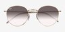 Ray-Ban Round Reverse Light Gold MetalSunglass Frames from EyeBuyDirect, Closed View