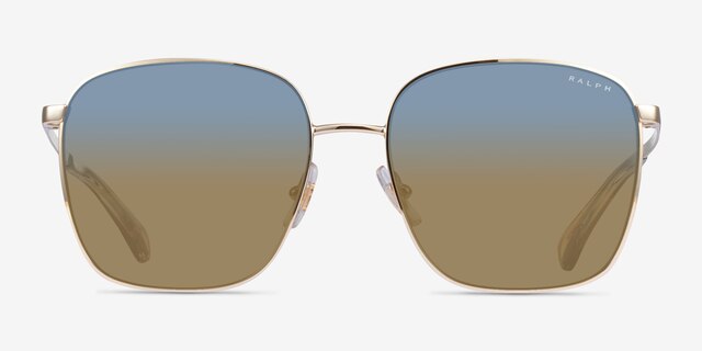 Ralph RA4136 Shiny Gold MetalSunglass Frames from EyeBuyDirect, Front View
