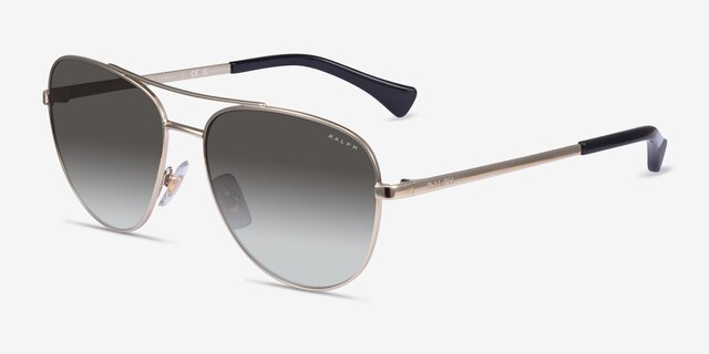 Ralph RA4139 Pale Gold MetalSunglass Frames from EyeBuyDirect, Angle View
