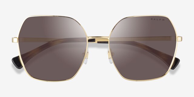 Ralph RA4138 Gold MetalSunglass Frames from EyeBuyDirect, Closed View