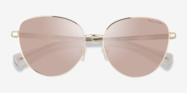 Ralph RA4144 Gold MetalSunglass Frames from EyeBuyDirect, Closed View