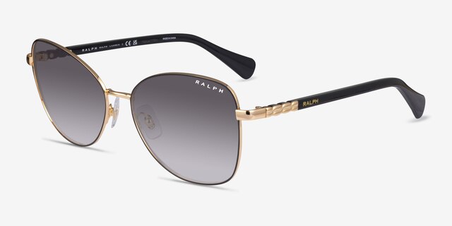 Ralph RA4147 Black Gold MétalSoleil de Lunette de vue d'EyeBuyDirect, Vue d'Angle