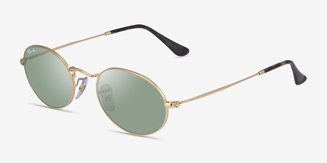 Ray-Ban RB3547 Gold MetalSunglass Frames from EyeBuyDirect, Angle View