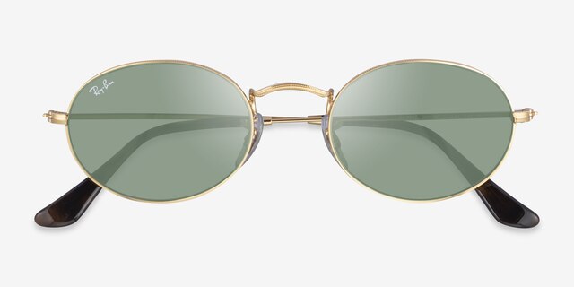 Ray-Ban RB3547 Gold MetalSunglass Frames from EyeBuyDirect, Closed View
