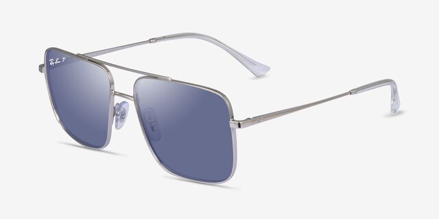Ray-Ban RB3758 Silver MetalSunglass Frames from EyeBuyDirect, Angle View