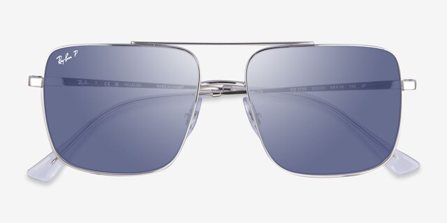 Ray-Ban RB3758 Silver MetalSunglass Frames from EyeBuyDirect, Closed View