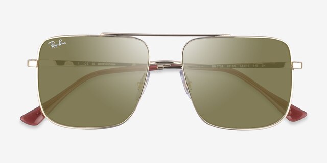 Ray-Ban RB3758 Doré MétalSoleil de Lunette de vue d'EyeBuyDirect, Vue Rapprochée