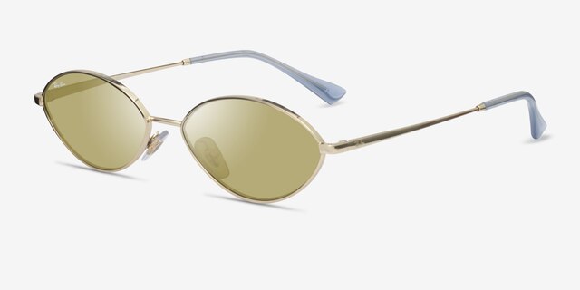 Ray-Ban RB3757 Gold MetalSunglass Frames from EyeBuyDirect, Angle View