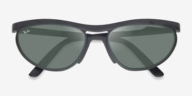 Ray-Ban RB4453 Liteforce Matte Black Plastique Soleil de Lunette de vue d'EyeBuyDirect, Vue Rapprochée